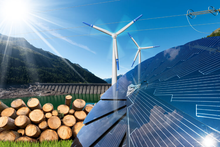 Renewable energy collage