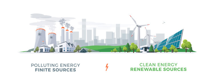 Fossil fuels versus renewable energy